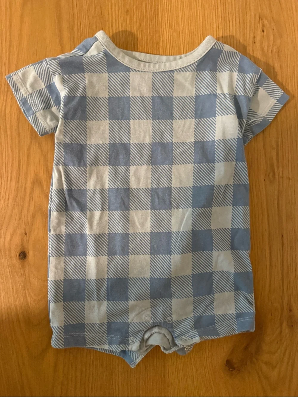 cloud island Blue & White Check Short Sleeve One-Piece